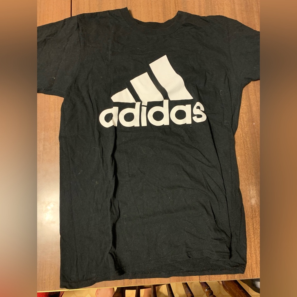 Adidas Men's Black Tee with White Logo